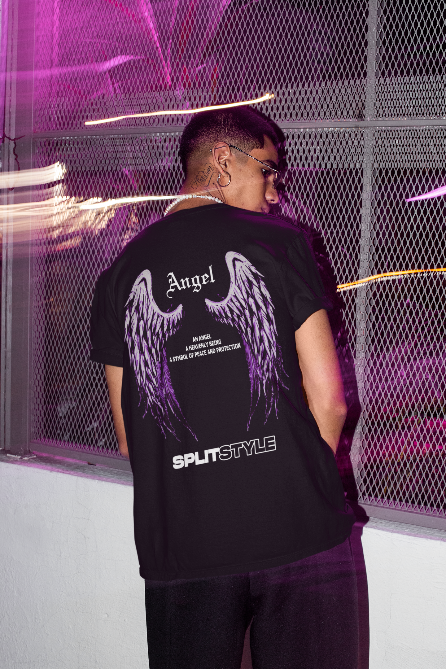 Organic Oversize Shirt/Purple Angel